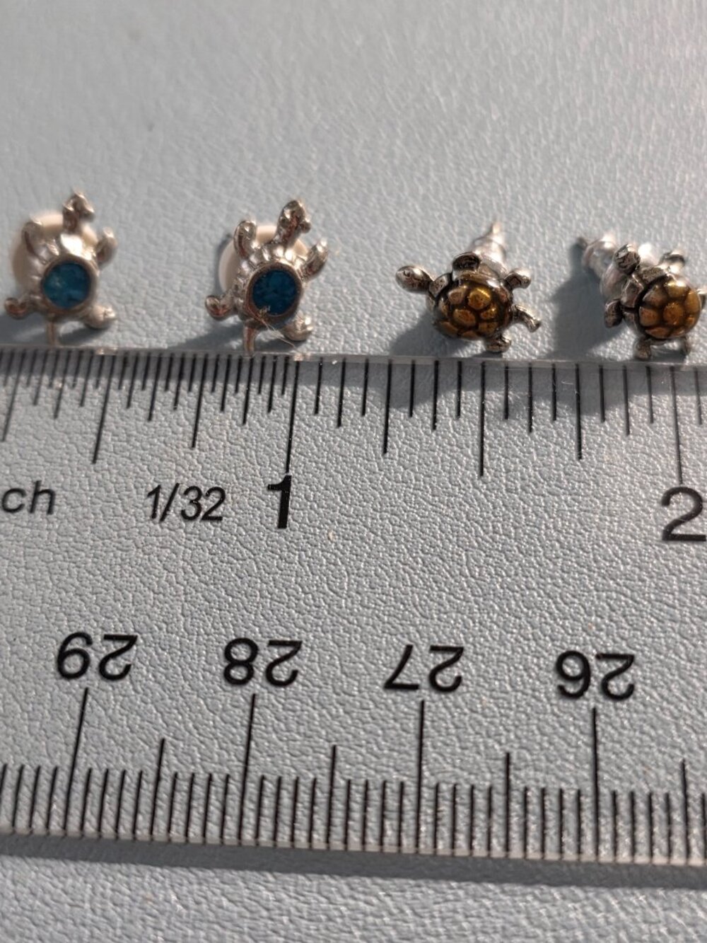 Two Pairs of Turtle Post - Stud Earrings
